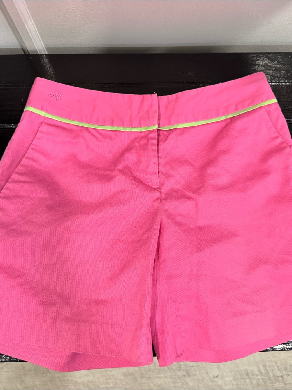 Lily Pulitzer Pink Women's Shorts with Yellow Trim